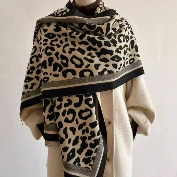 Multicolor Casual Women's Boho Double-Sided Leopard Print Jacquard Imitation Cas